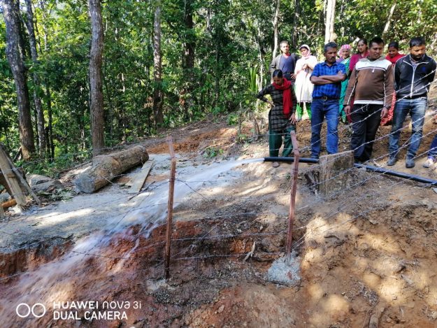 Een flinke hoeveelheid water tijdens de proefopening van Hamsapur WaSH