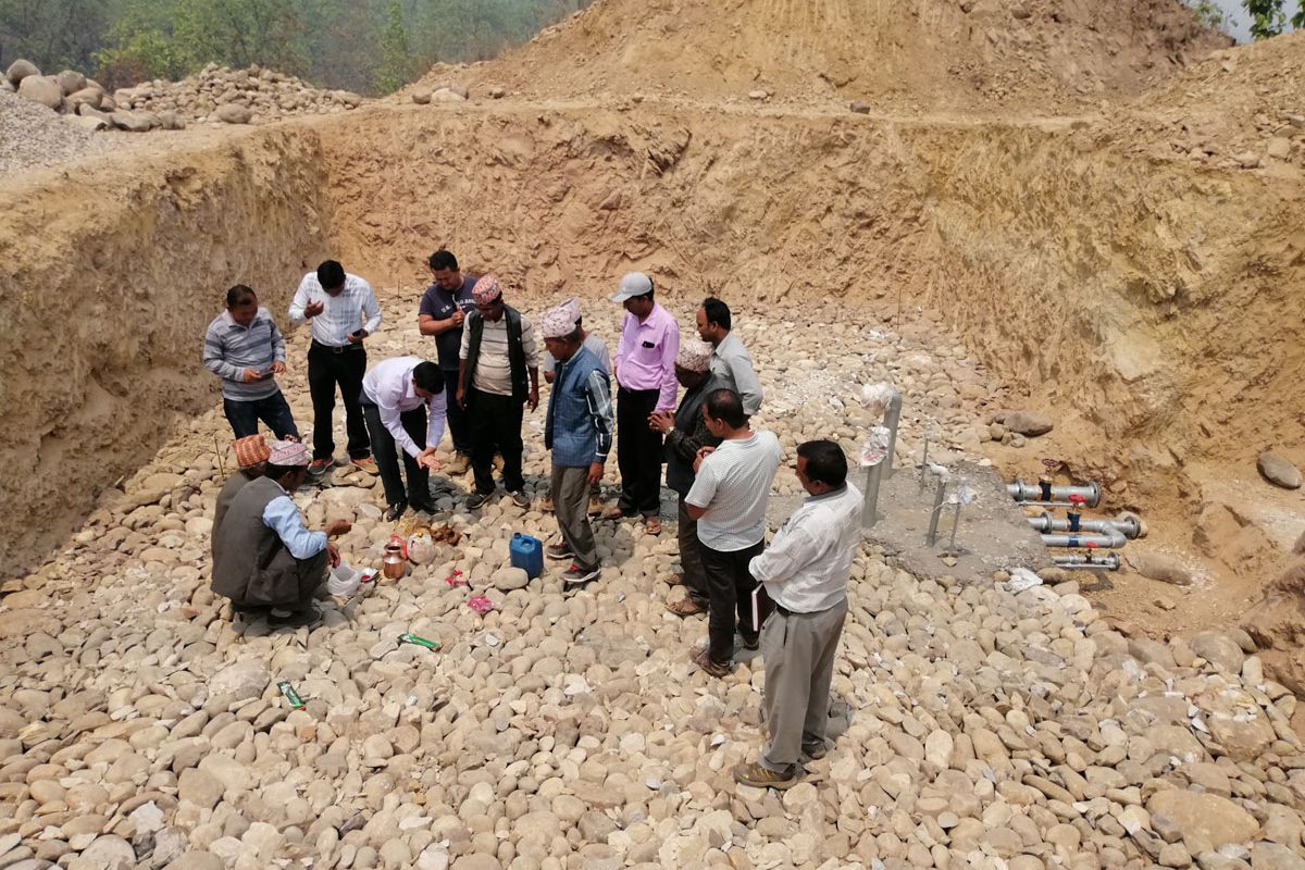 Eerste steen ceremonie in Sanneghari Eerste steen ceremonie in Sanneghari