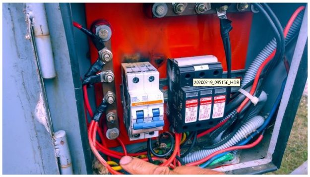 Schade aan MCB door blikseminslag in Kalika